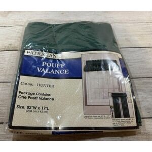 NOS Vtg Retro Hunter Green Balloon Patrician Pouff Valance Curtain 82" x 17" TbG